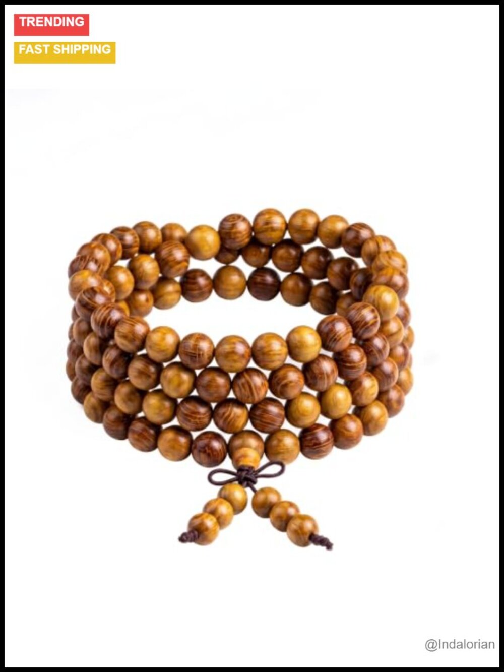 108 Mala Beads Bracelet Necklace 8mm Natural Sandalwood Wrap
